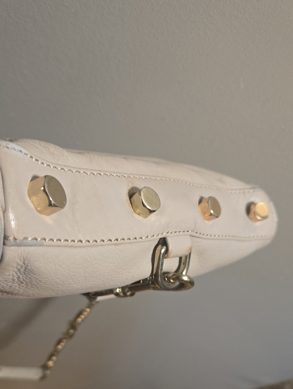 Rebecca Minkoff Gray Mini MAC Leather Crossbody with Gold Hardware - Picture 4 of 9